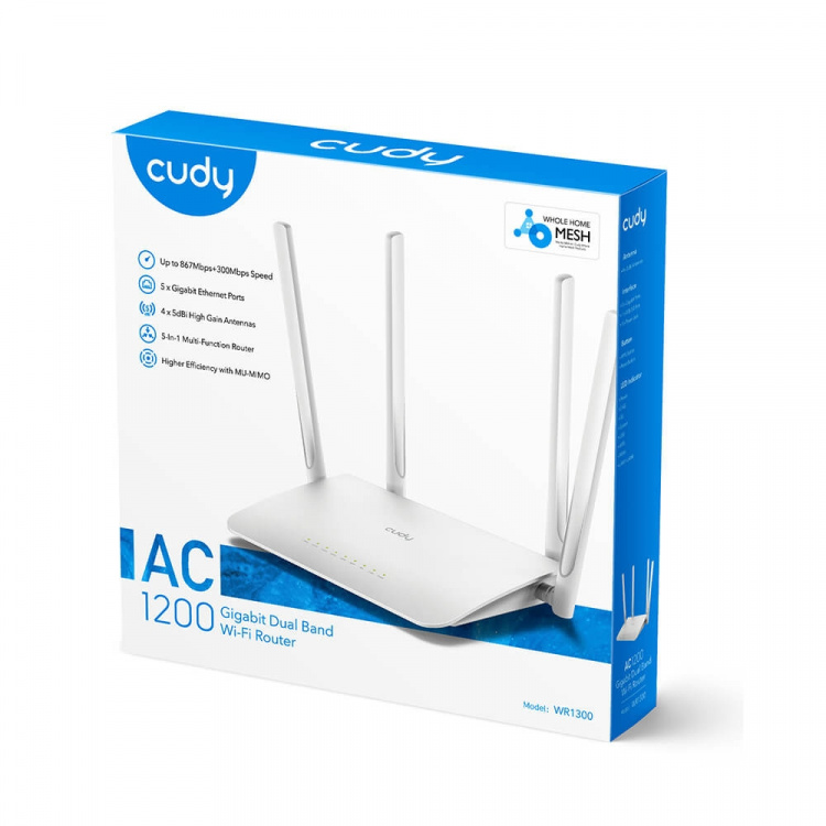 CUDY Wi-Fi Router WR1300 AC1200 Gigabit Mesh