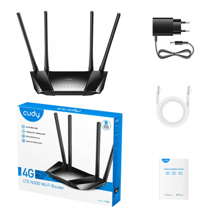 CUDY 4G Router LT400 Cat4 N300 CUDY 4G Router LT400 Cat4 N300