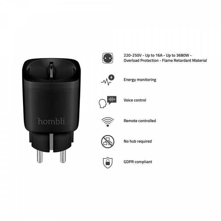 Hombli EU Smart Plug Promo Pack 2+1 Svart Hombli EU Smart Plug Promo Pack 2+1 Svart
