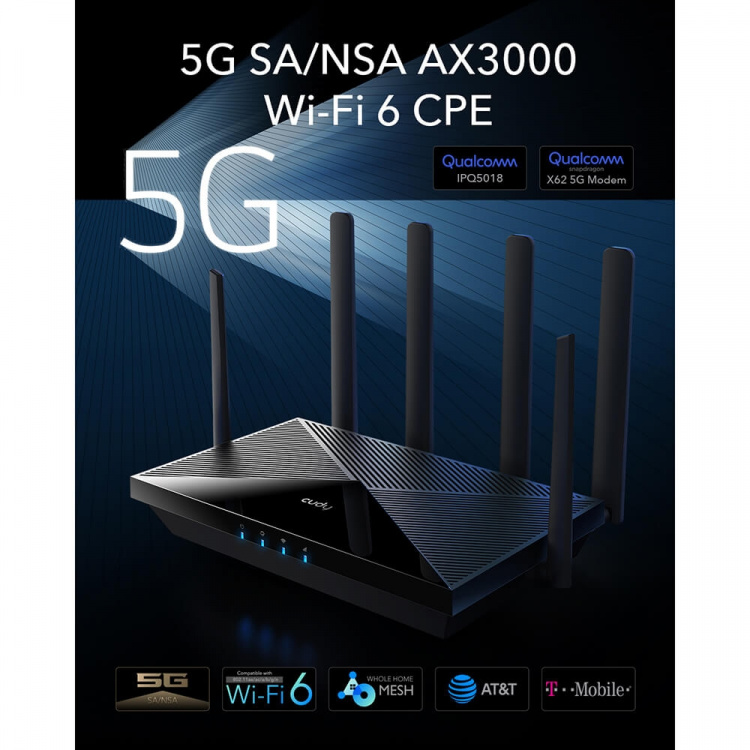 CUDY 5G Router P5 Rel 16 AX3000 Gigabit Dual-SIM CUDY 5G Router P5 Rel 16 AX3000 Gigabit Dual-SIM