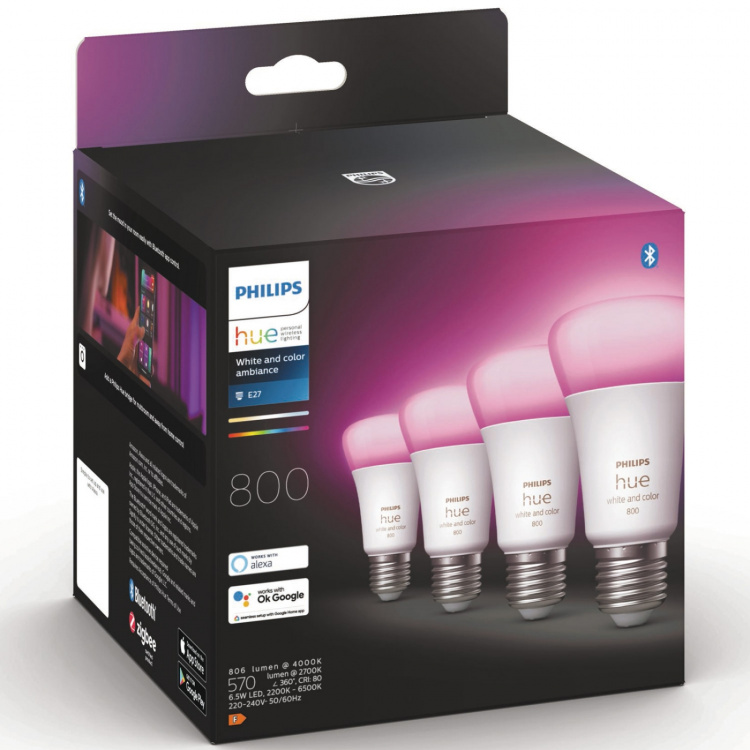 Philips Hue White Color Ambiance E27 4-pack