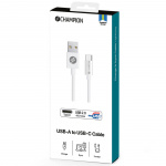 Champion USB-A till USB-C Kabel 2m Vit Champion USB-A till USB-C Kabel 2m Vit