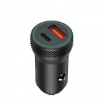 XO CC33 - Billaddare PD QC 3.0, 18W, 1x USB, 1x USB-C, Svart