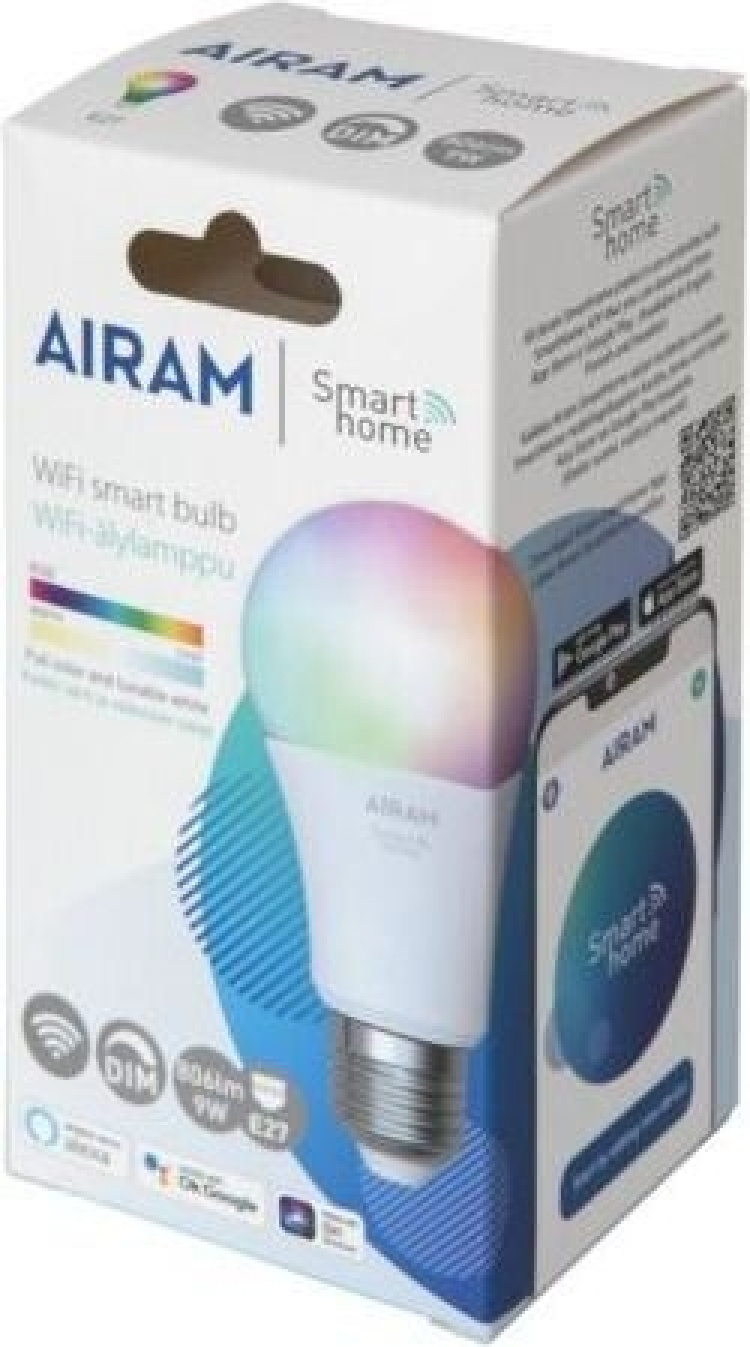 Airam SmartHome Smart-lampa, E27, opal, 806 lm, RGBW, WiFi Airam SmartHome Smart-lampa, E27, opal, 806 lm, RGBW, WiFi