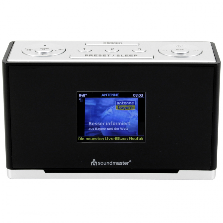 Soundmaster UR240SW DAB+/FM radio med snabbval och klockradio-funktion Soundmaster UR240SW DAB+/FM radio med snabbval och klockradio-funktion