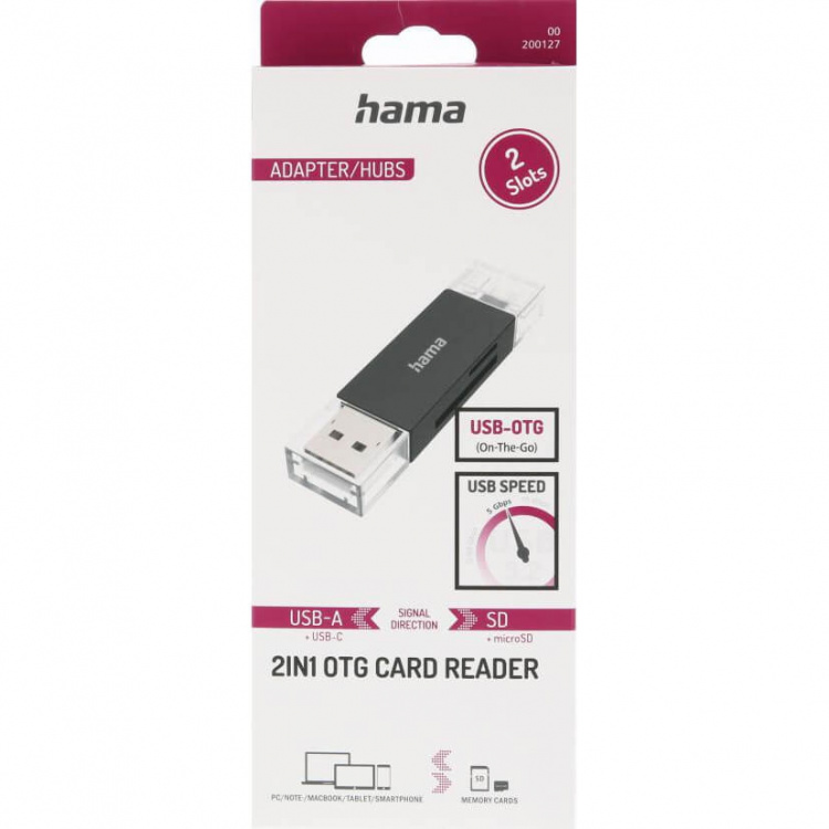 Hama USB-Kortläsare OTG USB-A USB-C USB 3.2 Hama USB-Kortläsare OTG USB-A USB-C USB 3.2