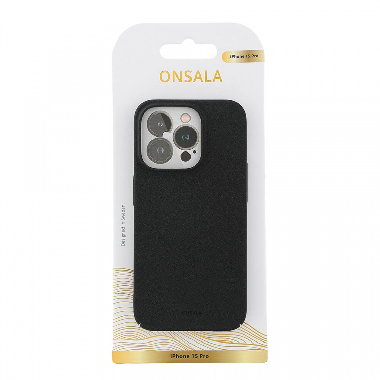 Onsala Mobilskal Ultraslim Sand Burst Svart - iPhone 15 Pro