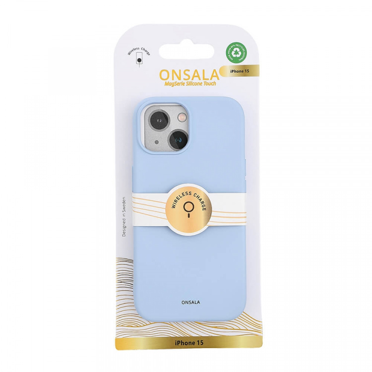 Onsala Mobilskal Silikon MagSeries Light Blue - iPhone 15