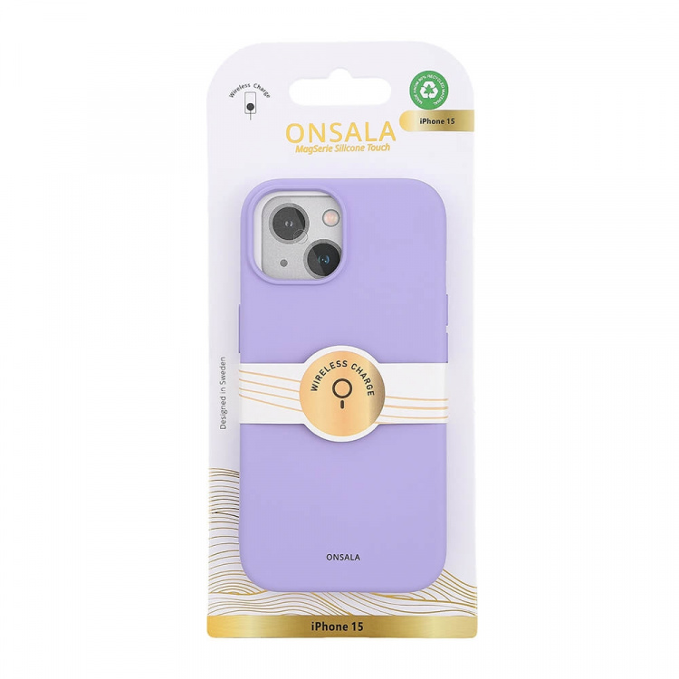Onsala Mobilskal Silikon MagSeries Purple - iPhone 15 Onsala Mobilskal Silikon MagSeries Purple - iPhone 15