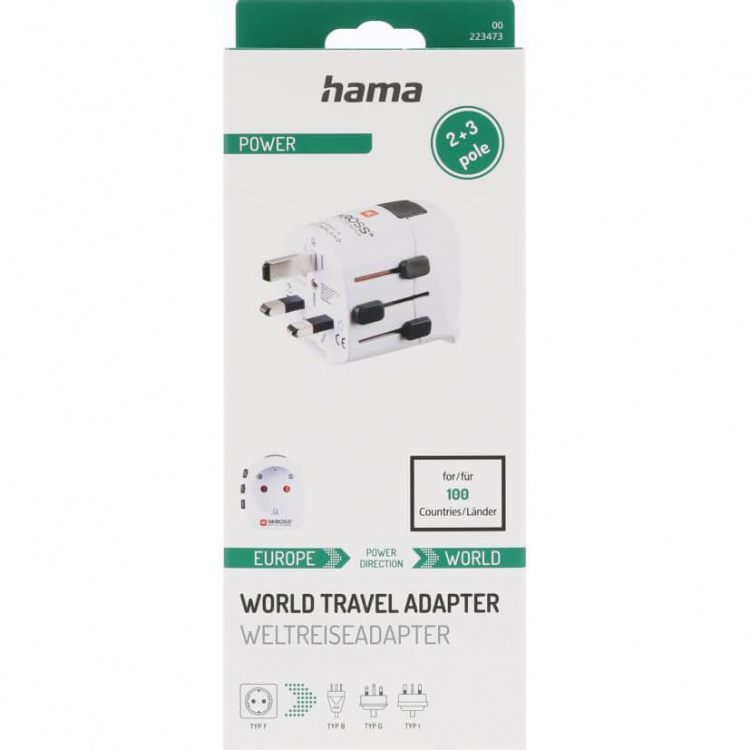 Hama Reseadapter Världen Pro Light 3-stift Hama Reseadapter Världen Pro Light 3-stift