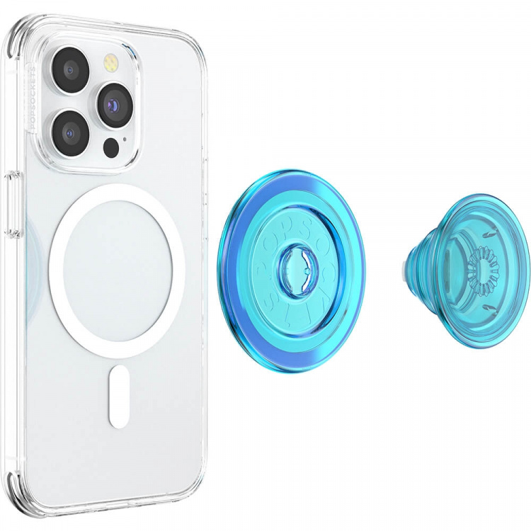 PopSockets PopGrip för Magsafe Electric Blue Translucent