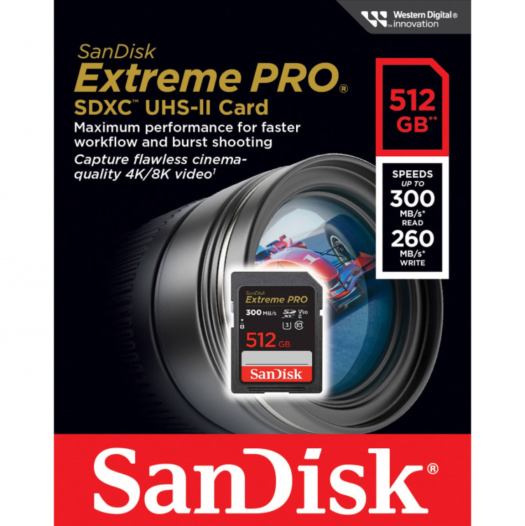 SanDisk SDXC Extreme Pro 512GB 300MB/s UHS-II V90