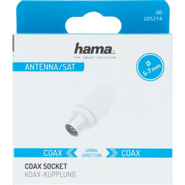 Hama Antennuttag Koax Vit