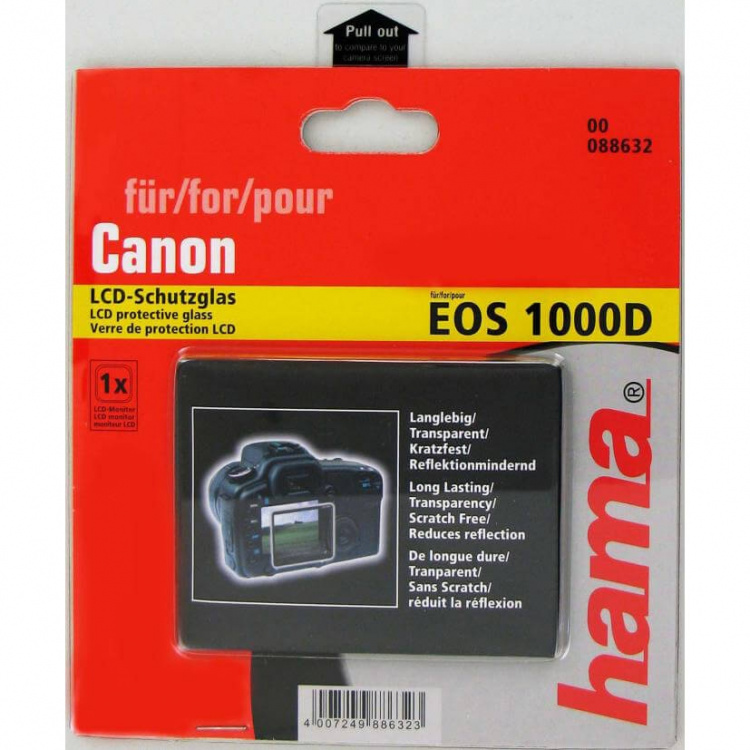 Hama Displayskyddsglas Canon 1000D Hama Displayskyddsglas Canon 1000D