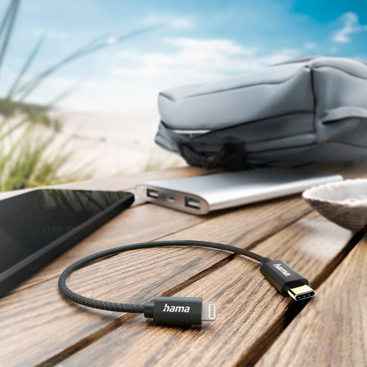 Hama Charging Cable USB-C to Lightning 0.2m Black Hama Charging Cable USB-C to Lightning 0.2m Black