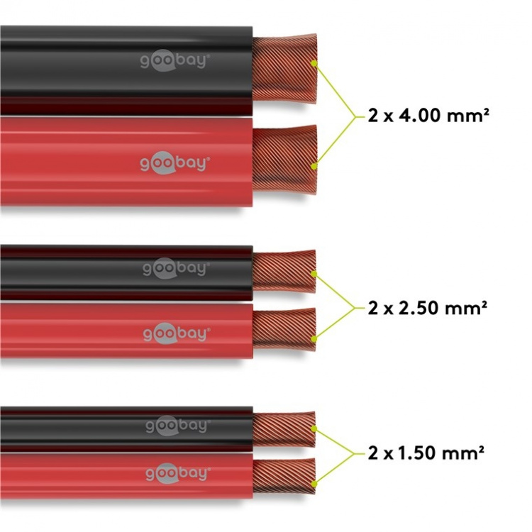 Goobay Högtalarkabel röd;svart CU 25 m rulle, tvärsnitt 2 x 0,5 mm² Goobay Högtalarkabel röd;svart CU 25 m rulle, tvärsnitt 2 x 0,5 mm²