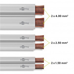 Goobay Högtalarkabel vit CU 50 m rulle, tvärsnitt 2 x 0,5 mm² Goobay Högtalarkabel vit CU 50 m rulle, tvärsnitt 2 x 0,5 mm²