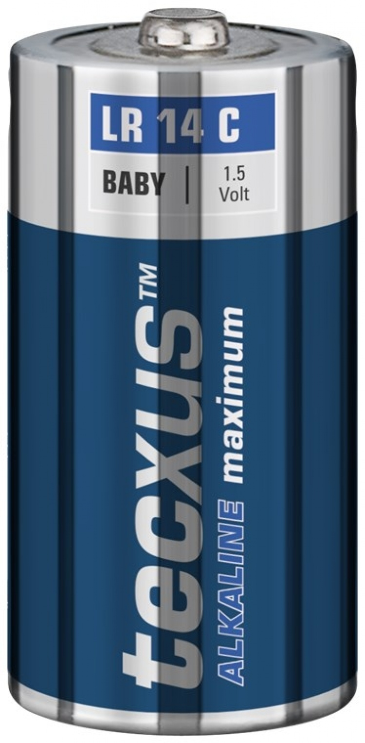 tecxus LR14/C (Baby) batteri, 2 st. blister alkaliskt manganbatteri, 1,5 V