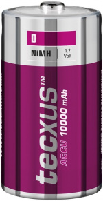tecxus D (Mono)/HR20 laddningsbart batteri - 10000 mAh, 1 st. blister Nickel-metallhydrid batteri (NiMH), 1,2 V tecxus D (Mono)/HR20 laddningsbart batteri - 10000 mAh, 1 st. blister Nickel-metallhydrid batteri (NiMH), 1,2 V