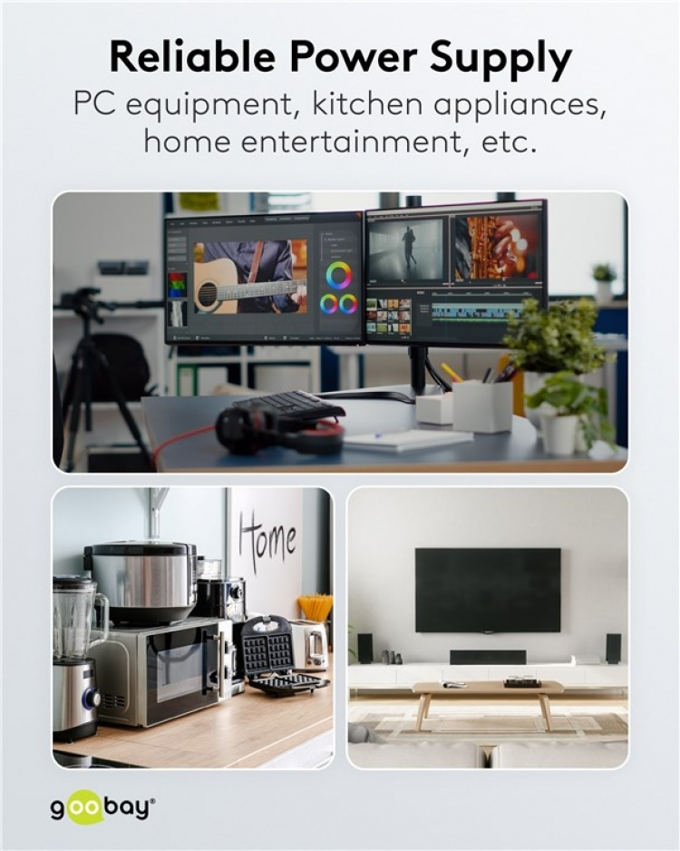 Goobay Grenuttag, 6 uttag, 5 m, svart 6x säkerhetsuttag Goobay Grenuttag, 6 uttag, 5 m, svart 6x säkerhetsuttag