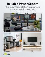 Goobay Grenuttag, 6 uttag, 5 m, vit 6x säkerhetsuttag