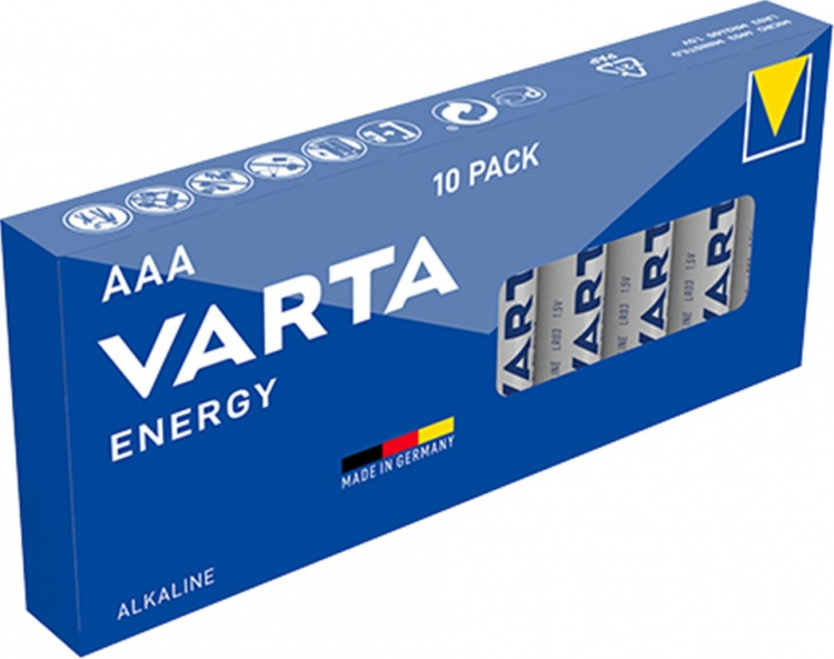 Varta LR03/AAA (Micro) (4103) batteri, 10 st. box alkaliskt manganbatteri, 1,5 V