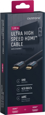 ClickTronic HDMI™-kabel med ultrahög hastighet Premiumkabel | 1x HDMI™-kontakt 1x HDMI™-kontakt | 1,0 m | UHD 8K @ 60 Hz ClickTronic HDMI™-kabel med ultrahög hastighet Premiumkabel | 1x HDMI™-kontakt 1x HDMI™-kontakt | 1,0 m | UHD 8K @ 60 Hz