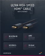 ClickTronic HDMI™-kabel med ultrahög hastighet Premiumkabel | 1x HDMI™-kontakt 1x HDMI™-kontakt | 1,0 m | UHD 8K @ 60 Hz ClickTronic HDMI™-kabel med ultrahög hastighet Premiumkabel | 1x HDMI™-kontakt 1x HDMI™-kontakt | 1,0 m | UHD 8K @ 60 Hz