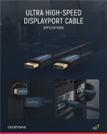 ClickTronic DisplayPort™-kabel Premiumkabel | 1x DisplayPort™-kontakt 1x DisplayPort™-kontakt | 5,0 m | UHD 8K @ 60 Hz