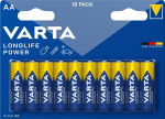 Varta LR6/AA (Mignon) (4906) batteri, 10 st. blister alkaliskt manganbatteri, 1,5 V