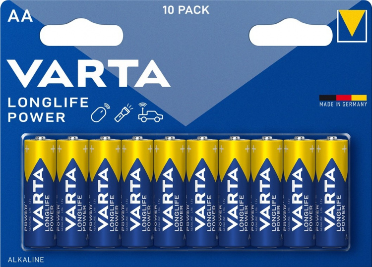 Varta LR6/AA (Mignon) (4906) batteri, 10 st. blister alkaliskt manganbatteri, 1,5 V