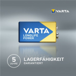 Varta 6LR61/6LP3146/9 V Block (4922) batteri, 1 st. oförpackad alkaliskt manganbatteri, 9 V Varta 6LR61/6LP3146/9 V Block (4922) batteri, 1 st. oförpackad alkaliskt manganbatteri, 9 V