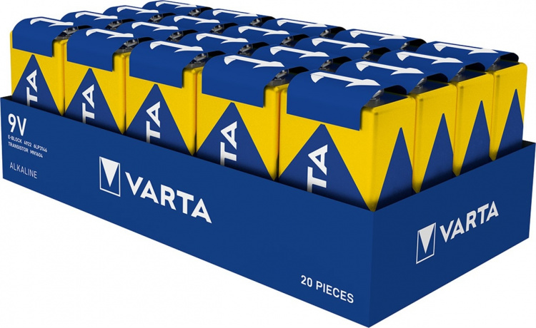 Varta 6LR61/6LP3146/9 V Block (4922) batteri, 1 st. oförpackad alkaliskt manganbatteri, 9 V Varta 6LR61/6LP3146/9 V Block (4922) batteri, 1 st. oförpackad alkaliskt manganbatteri, 9 V