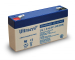 Ultracell Blybatteri 6 V, 1,3 Ah (UL1.3-6) Faston (4,8 mm) Blybatteri