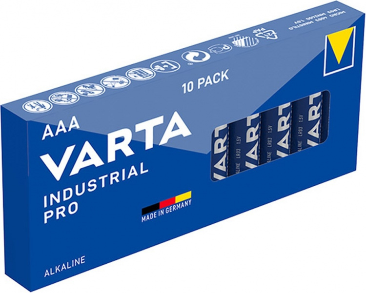 Varta LR03/AAA (Micro) (4003) batteri, 10 st. box alkaliskt manganbatteri, 1,5 V