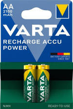 Varta AA (Mignon)/HR6 (56706) laddningsbart batteri - 2100 mAh, 2 st. blister Låg självurladdning NiMH-batteri (Ready-to-Use), 1,2 V Varta AA (Mignon)/HR6 (56706) laddningsbart batteri - 2100 mAh, 2 st. blister Låg självurladdning NiMH-batteri (Ready-to-Use), 1,2 V