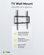 Goobay TV-väggfäste Basic FIXED (M) för TV-apparater från 32 till 55 tum (81-140 cm) upp till 35 kg Goobay TV-väggfäste Basic FIXED (M) för TV-apparater från 32 till 55 tum (81-140 cm) upp till 35 kg