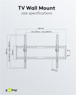 Goobay TV-väggfäste Basic TILT (L) för TV-apparater från 37 till 70 tum (94-178 cm), lutbar upp till 35 kg