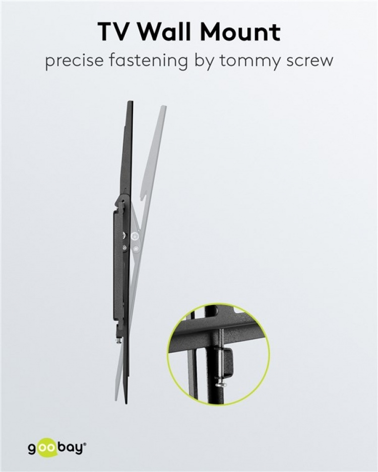 Goobay TV-väggfäste Basic TILT (L) för TV-apparater från 37 till 70 tum (94-178 cm), lutbar upp till 35 kg