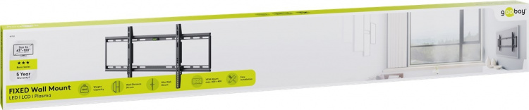 Goobay TV-väggfäste Basic FIXED (XL) för TV-apparater från 43 till 100 tum (109-254 cm) upp till 75 kg