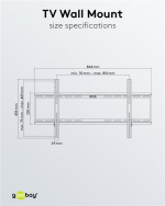 Goobay TV-väggfäste Basic FIXED (XL) för TV-apparater från 43 till 100 tum (109-254 cm) upp till 75 kg