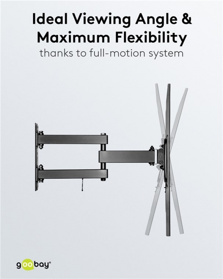 Goobay TV-väggfäste Basic FULLMOTION (L) för TV-apparater från 37 till 70 tum (94-178 cm), helt mobil (svängbar och lutande) upp till 35 kg