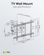Goobay TV-väggfäste Pro FULLMOTION (XL) för TV-apparater från 43 till 100 tum (109-254 cm), helt mobilt (vridbart och lutat) upp till 60 kg
