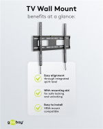 Goobay TV-väggfäste Pro FIXED (M) för TV-apparater från 32 till 55 tum (81-140 cm) (upp till 50 kg) Goobay TV-väggfäste Pro FIXED (M) för TV-apparater från 32 till 55 tum (81-140 cm) (upp till 50 kg)