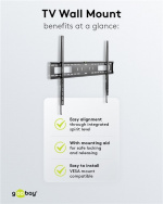 Goobay TV-väggfäste Pro FIXED (XL) för tv-apparater från 43 till 100 tum (109-254 cm) till 75 kg