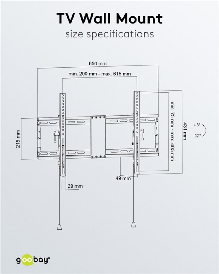 Goobay TV-väggfäste Pro TILT (L) för TV-apparater från 37 till 70 tum (94-178 cm), vippbar upp till 70 kg Goobay TV-väggfäste Pro TILT (L) för TV-apparater från 37 till 70 tum (94-178 cm), vippbar upp till 70 kg