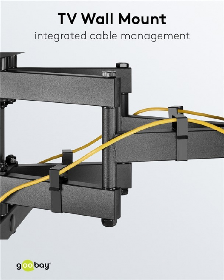 Goobay TV-väggfäste Pro FULLMOTION (L) för TV-apparater från 37 till 70 tum (94-178 cm), helt mobil (vridbart och lutat) upp till 60 kg Goobay TV-väggfäste Pro FULLMOTION (L) för TV-apparater från 37 till 70 tum (94-178 cm), helt mobil (vridbart och lutat) upp till 60 kg