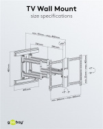 Goobay TV-väggfäste Pro FULLMOTION (L) wide Range för TV-apparater från 37 till 70 tum (94-178 cm), helt mobil (svängbar och lutande) upp till 70 kg Goobay TV-väggfäste Pro FULLMOTION (L) wide Range för TV-apparater från 37 till 70 tum (94-178 cm), helt mobil (svängbar och lutande) upp till 70 kg