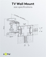 Goobay TV-väggfäste OLED FULLMOTION (L) speciellt för OLED-TV-apparater från 37 till 70 tum (94-178 cm), helt rörliga (vridbart och lutat) upp till 30 kg Goobay TV-väggfäste OLED FULLMOTION (L) speciellt för OLED-TV-apparater från 37 till 70 tum (94-178 cm), helt rörliga (vridbart och lutat) upp till 30 kg