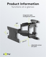Goobay TV-väggfäste OLED FULLMOTION (L) speciellt för OLED-TV-apparater från 37 till 70 tum (94-178 cm), helt rörliga (vridbart och lutat) upp till 30 kg Goobay TV-väggfäste OLED FULLMOTION (L) speciellt för OLED-TV-apparater från 37 till 70 tum (94-178 cm), helt rörliga (vridbart och lutat) upp till 30 kg